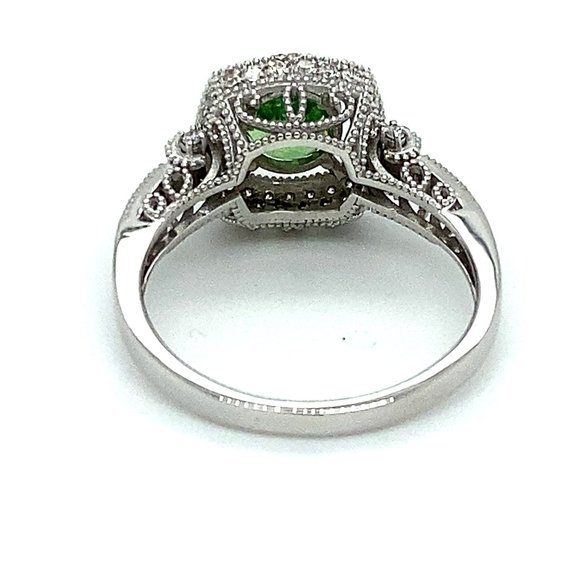 Certified Tsavorite 1.30ct Diamonds Platinum Ring - Picture 4 of 10